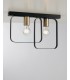 Twin Flush Ceiling Light Frame, Brushed Gold, E27 - 1