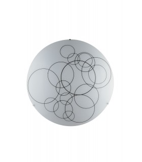 Decorative Flush Ceiling Light, White Glass, E27 - 1