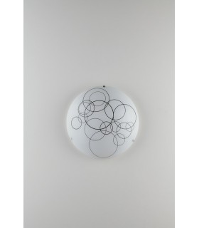 Decorative Flush Ceiling Light, White Glass, E27 - 1