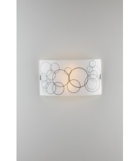 Decorative Flush Ceiling Light, White Glass, E27 - 1