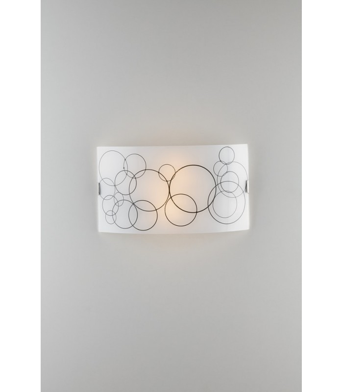 Decorative Flush Ceiling Light, White Glass, E27 - 1