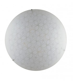 Decorative Flush Ceiling Light, White Glass, E27 - 1