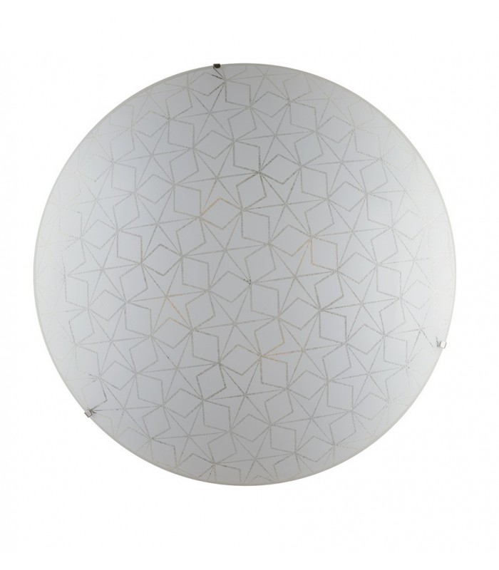 Decorative Flush Ceiling Light, White Glass, E27 - 1