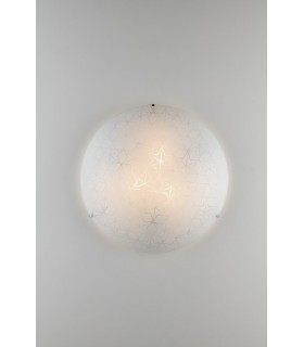 Decorative Flush Ceiling Light, White Glass, E27 - 1