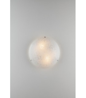 Decorative Flush Ceiling Light, White Glass, E27 - 1