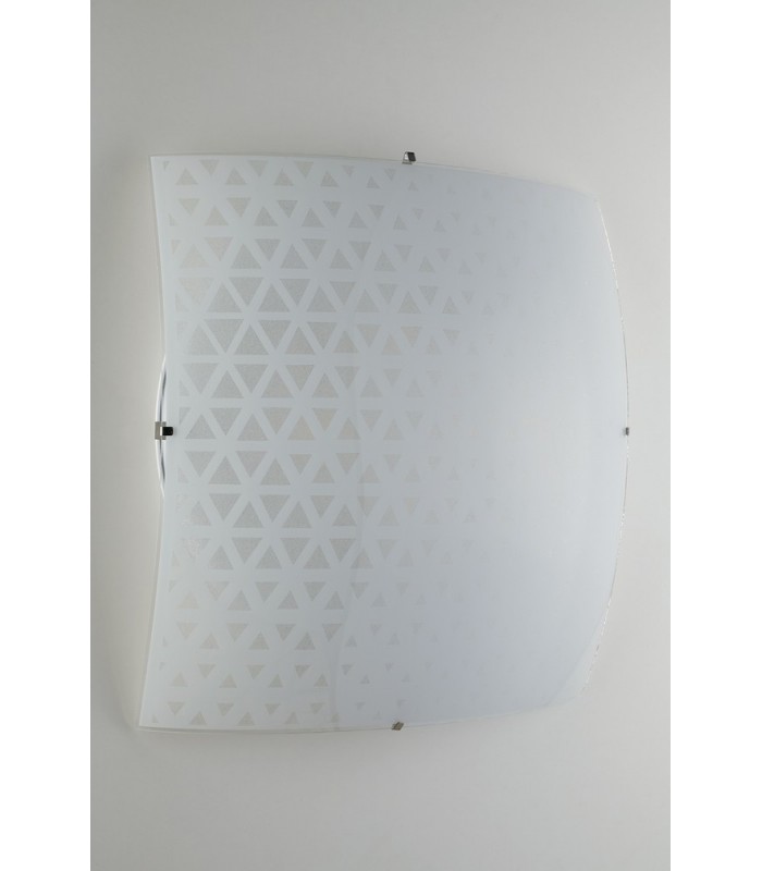 Decorative Flush Ceiling Light, White Glass, E27 - 1