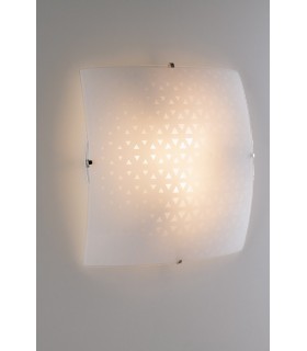 Decorative Flush Ceiling Light, White Glass, E27 - 1
