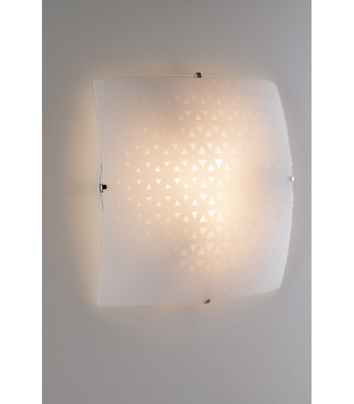 Decorative Flush Ceiling Light, White Glass, E27 - 1