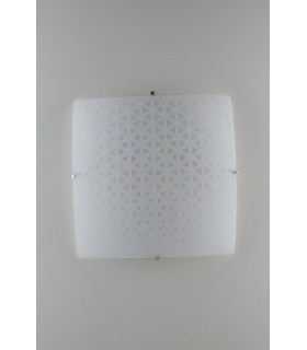 Decorative Flush Ceiling Light, White Glass, E27 - 1