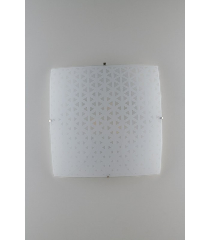 Decorative Flush Ceiling Light, White Glass, E27 - 1