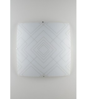 Decorative Flush Ceiling Light, Glossy White Glass, E27 - 1