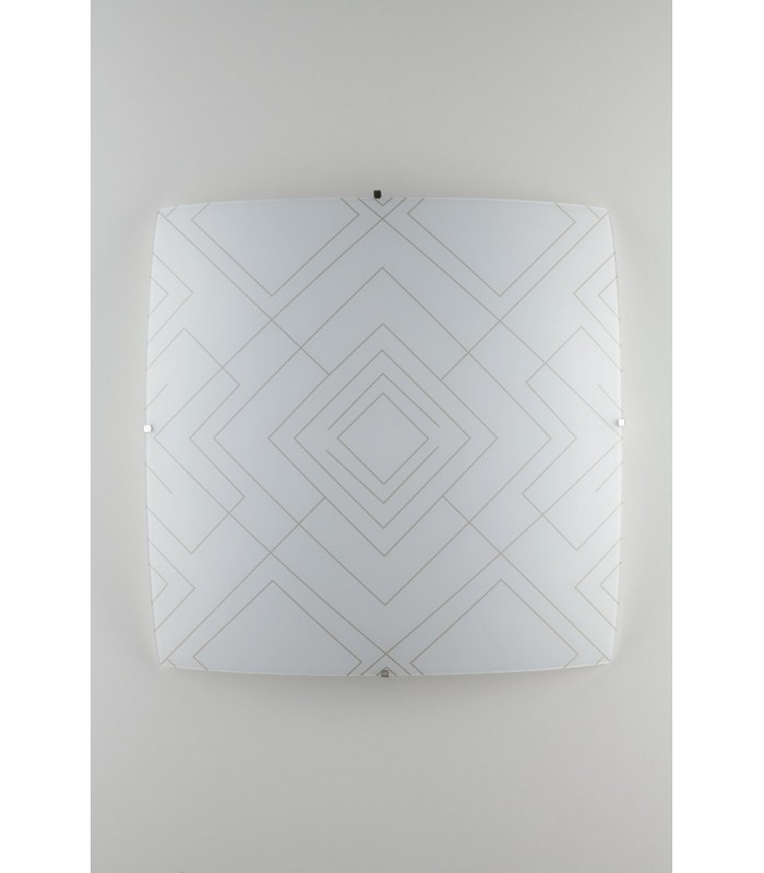 Decorative Flush Ceiling Light, Glossy White Glass, E27 - 1