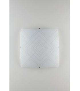 Decorative Flush Ceiling Light, Glossy White Glass, E27 - 1