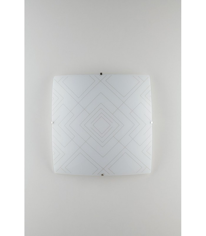 Decorative Flush Ceiling Light, Glossy White Glass, E27 - 1