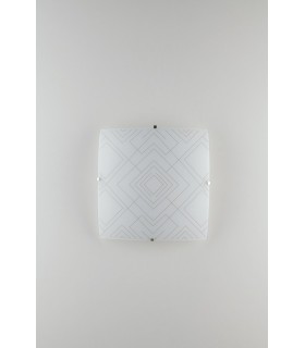 Decorative Flush Ceiling Light, Glossy White Glass, E27 - 1