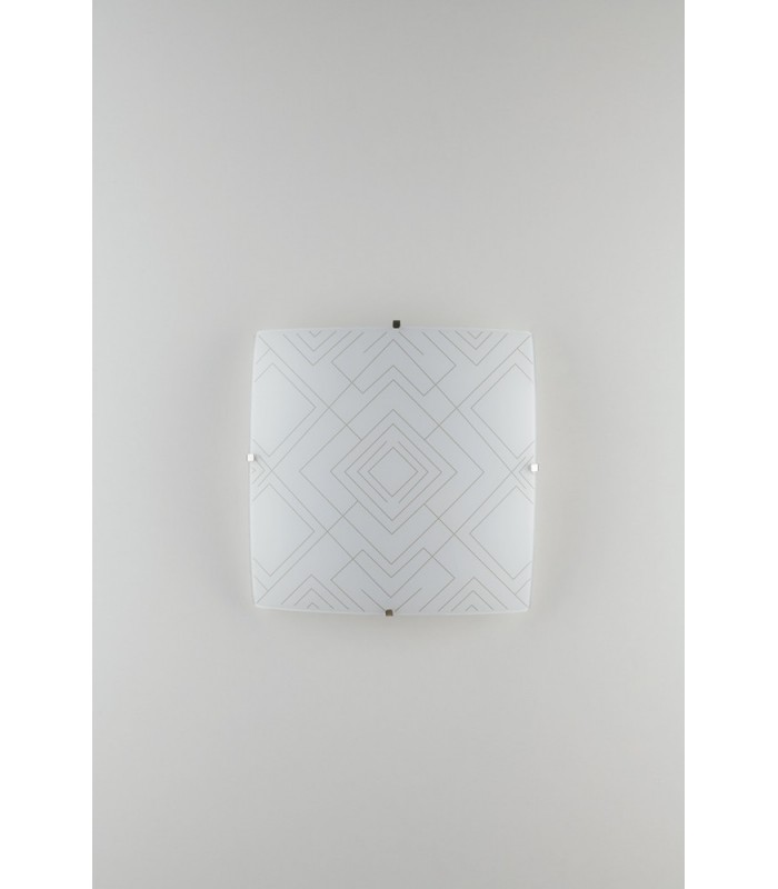 Decorative Flush Ceiling Light, Glossy White Glass, E27 - 1