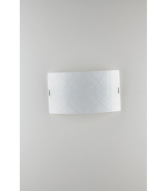 Decorative Flush Ceiling Light, Glossy White Glass, E27 - 1