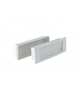 Outdoor Emergency LED Recessed Wall Light With Li-Ion Battery, White, IP40, 4000K - 1