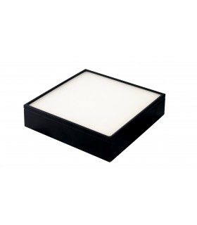 Integrated LED Square Surface Mounted Ceiling Light, Black, 4000K - 1
