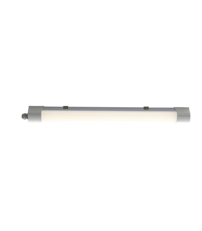 Outdoor Watertight Integrated LED Ceiling With Motion Microwave Sensor, White, IP65, 4000K - 1