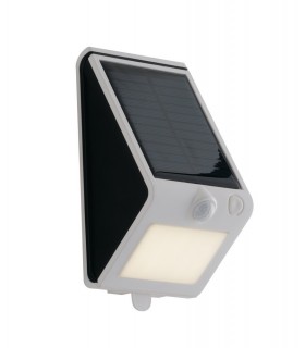 Outdoor Solar Integrated LED Wall Light, White Black, IP54, 4000K - 1