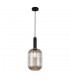 Modern Hanging Pendant Black 1 Light  with Amber Shade, E27 - 2