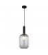 Modern Hanging Pendant Black 1 Light  with Clear Shade, E27 - 2