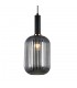 Modern Hanging Pendant Black 1 Light  with Glass, Smoky Shade, E27 - 1