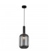 Modern Hanging Pendant Black 1 Light  with Glass, Smoky Shade, E27 - 2
