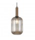 Modern Hanging Pendant Brass 1 Light  with Amber Shade, E27 - 1