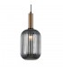 Modern Hanging Pendant Brass 1 Light  with Glass, Smoky Shade, E27 - 1