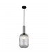 Modern Hanging Pendant Satin Nickel 1 Light  with Clear Shade, E27 - 2