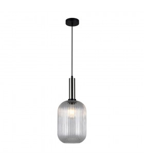 Modern Hanging Pendant Satin Nickel 1 Light  with Clear Shade, E27 - 2