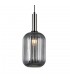 Modern Hanging Pendant Satin Nickel 1 Light  with Glass, Smoky Shade, E27 - 1