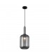 Modern Hanging Pendant Satin Nickel 1 Light  with Glass, Smoky Shade, E27 - 2