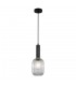 Modern Hanging Pendant Black 1 Light  with Clear Shade, E27 - 2