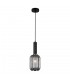 Modern Hanging Pendant Black 1 Light  with Glass, Smoky Shade, E27 - 2