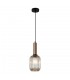 Modern Hanging Pendant Brass 1 Light  with Amber Shade, E27 - 2