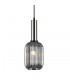 Modern Hanging Pendant Satin Nickel 1 Light  with Glass, Smoky Shade, E27 - 1