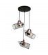 Industrial And Retro Hanging Pendant Black 3 Light , E27 - 1