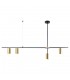 Modern Hanging Pendant Black, Brass 4 Light  with Brass Shade, GU10 - 1