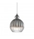Modern Hanging Pendant Black Matt 1 Light  with Smoke Grey Shade, E27 Dimmable - 1