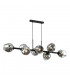 Modern Hanging Pendant Black, Smoky 8 Light  with Graphite Smoky Shade, E27 - 1