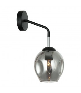 Modern Wall Lamp Black, Smoky 1 Light  with Graphite Smoky Shade, E27 - 1