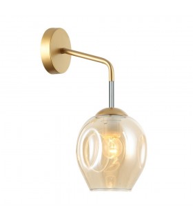 Modern Wall Lamp Golden, Honey 1 Light  with Amber Shade, E27 - 1