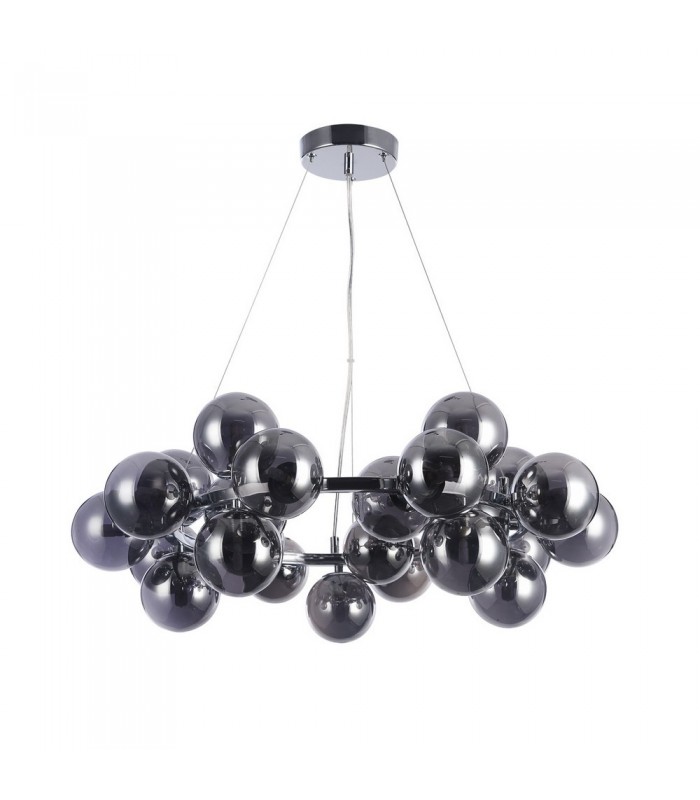Modern Hanging Pendant Chrome 25 Light  with Smoky Shade, G9 - 1