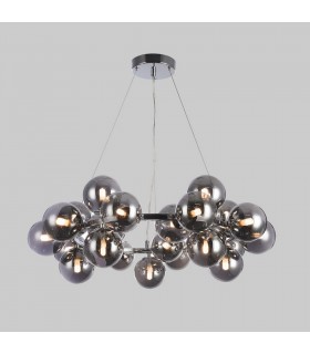 Modern Hanging Pendant Chrome 25 Light  with Smoky Shade, G9 - 2