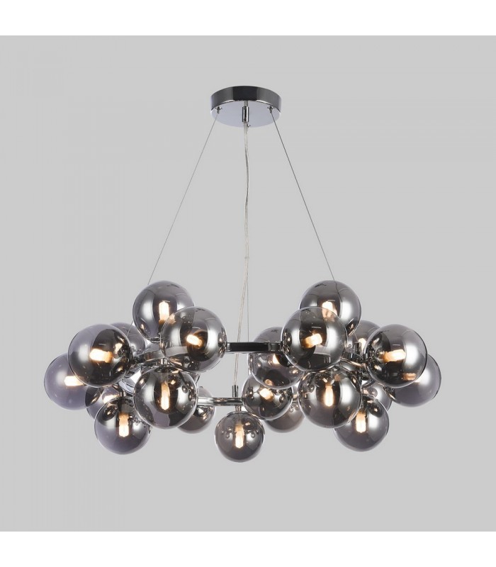 Modern Hanging Pendant Chrome 25 Light  with Smoky Shade, G9 - 2