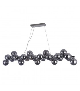 Modern Hanging Pendant Chrome 25 Light  with Smoky Shade, G9 - 1