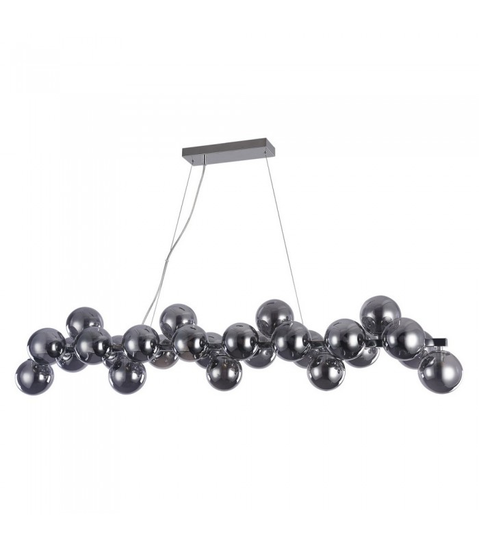 Modern Hanging Pendant Chrome 25 Light  with Smoky Shade, G9 - 1